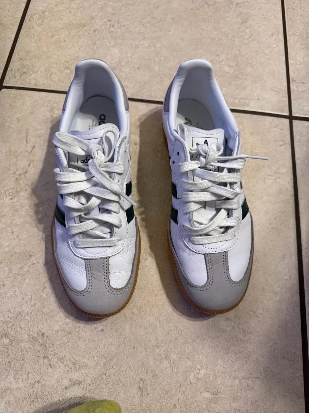 adidas White Leather Sneakers with Light Gray Accents - Picture 9 of 9
